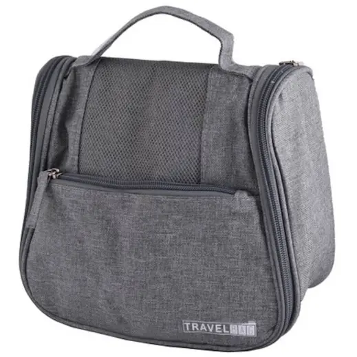 The Hanging Toiletry Bag Grey Closed